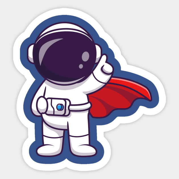 Cute Astronaut Super Hero Cartoon Sticker by Catalyst Labs